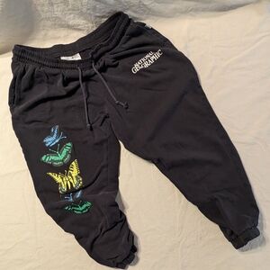National Geographic Black Joggers with Butterfly Accents